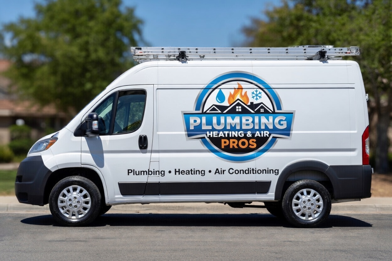 Local plumbing heating and air service van serving Baldwin Park