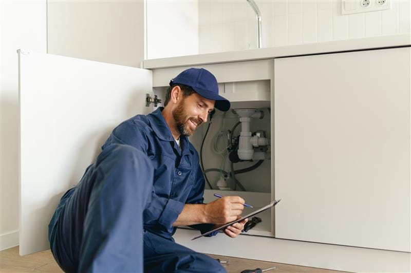 Residential plumber providing service in a Baldwin Park home